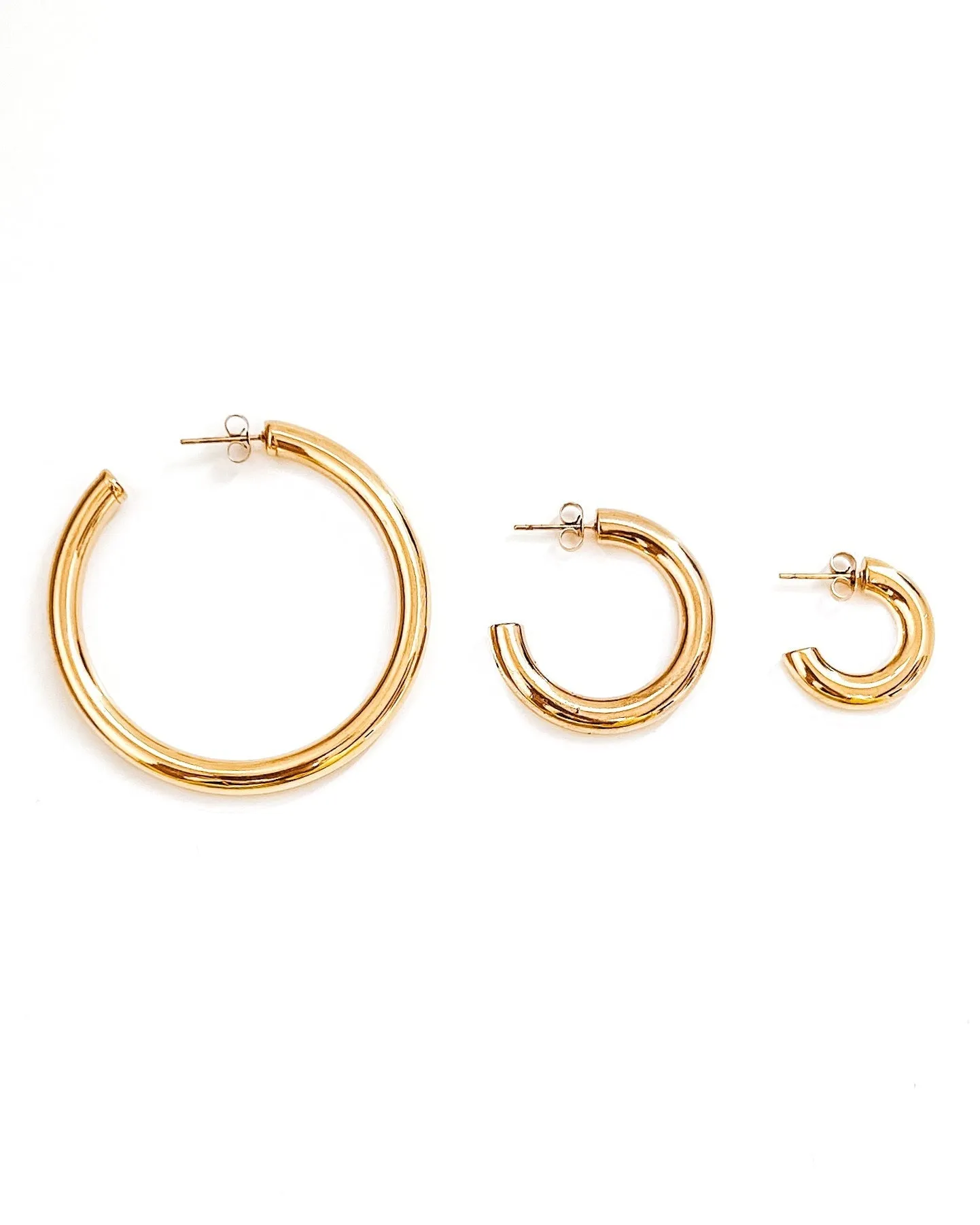 🎁 Ethel Gold Hoop Earrings || Choose Size (100% off)