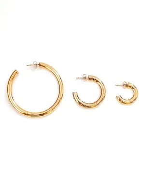 🎁 Ethel Gold Hoop Earrings || Choose Size (100% off)