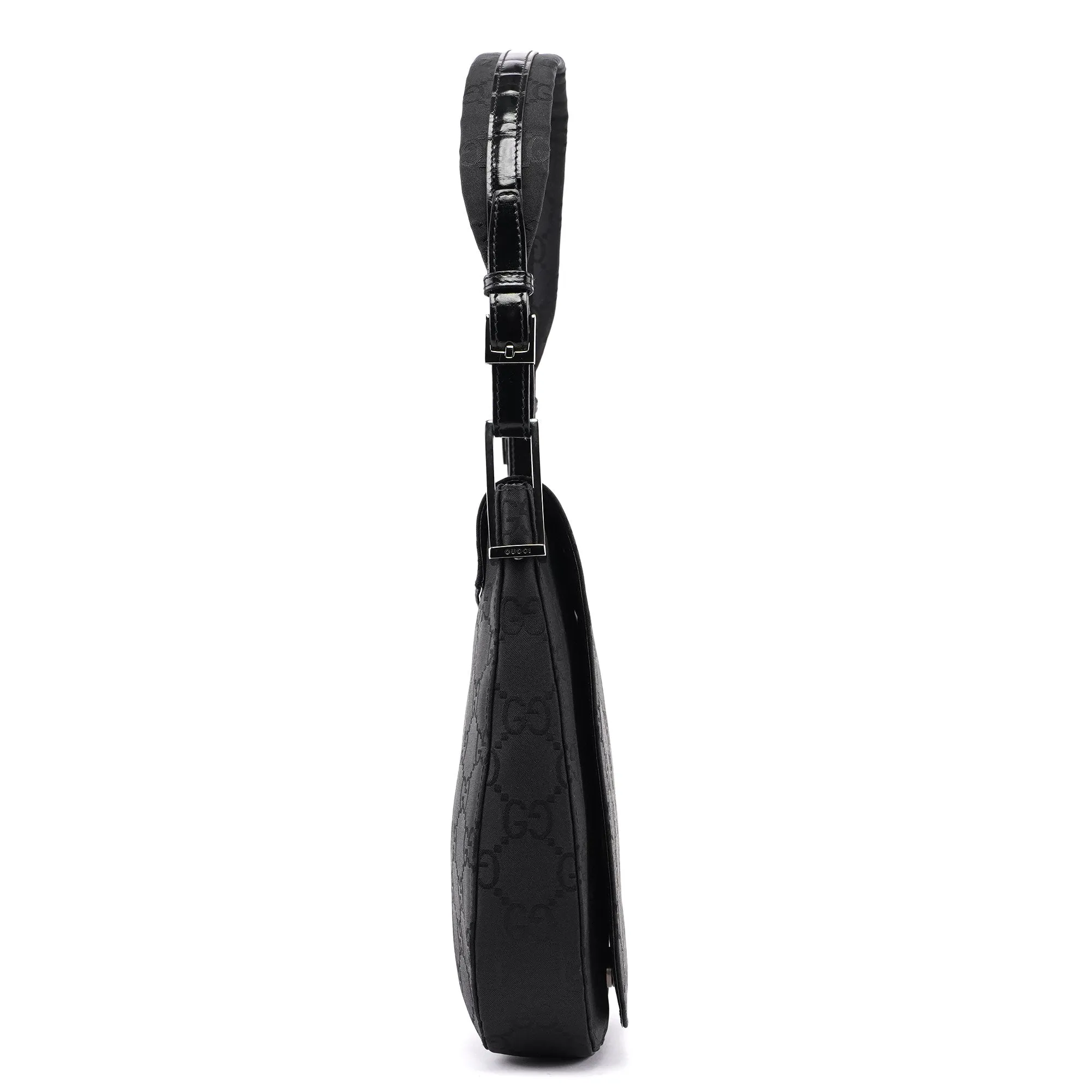 001 3195 Black GG Flap Hobo Shoulder Bag