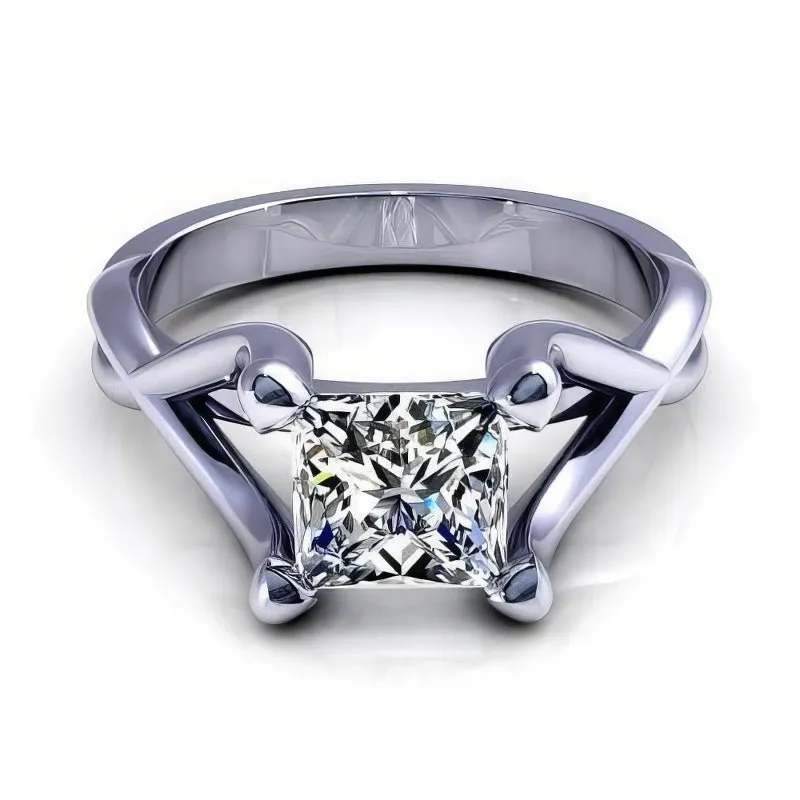 0.35-1.50 CT Princess Cut Diamonds - Solitaire Ring