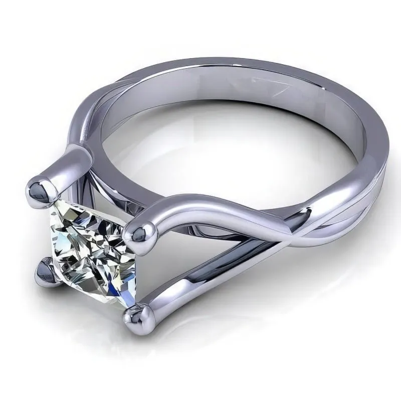 0.35-1.50 CT Princess Cut Diamonds - Solitaire Ring