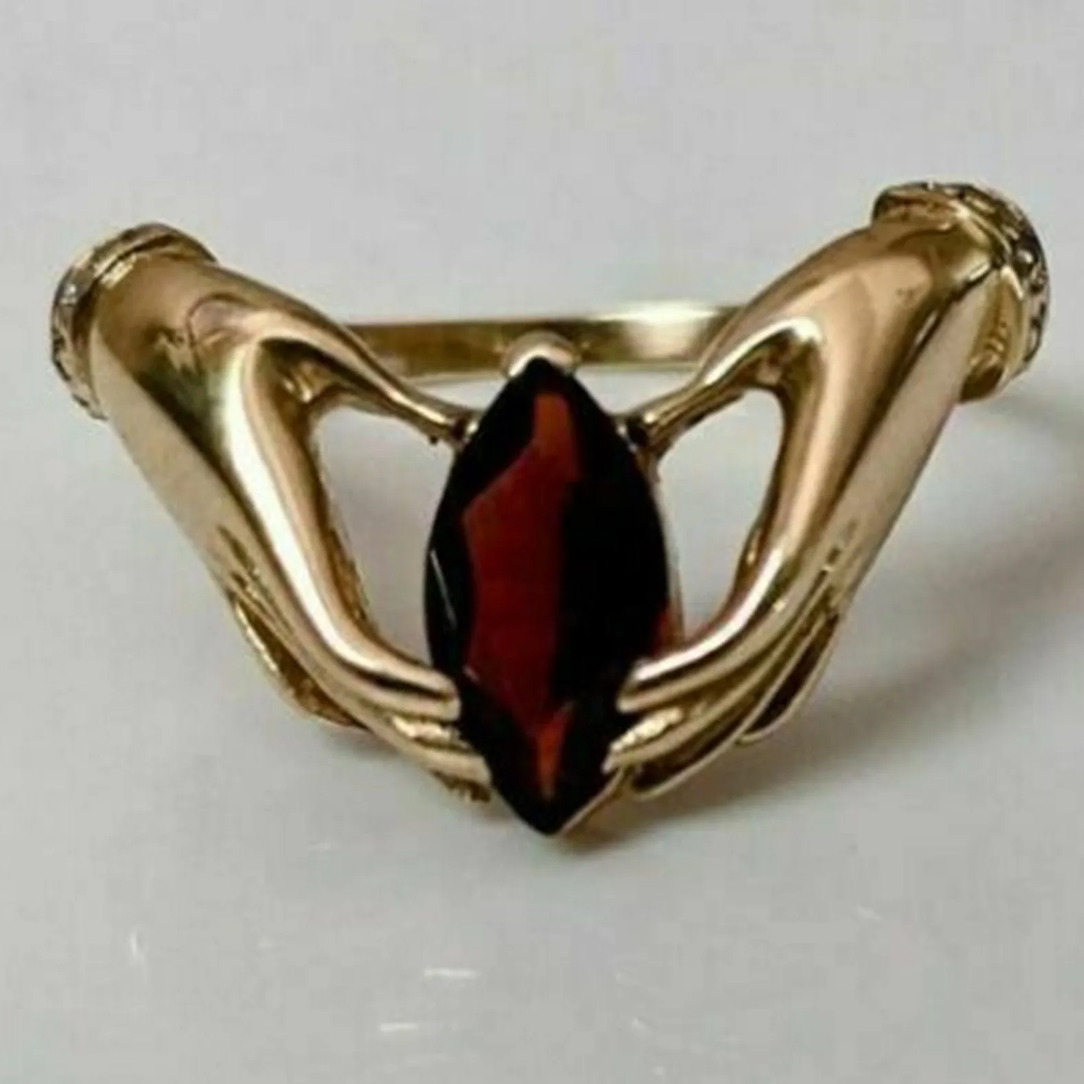 1 CT Garnet Diamond Marquise Cut Ring For Women's