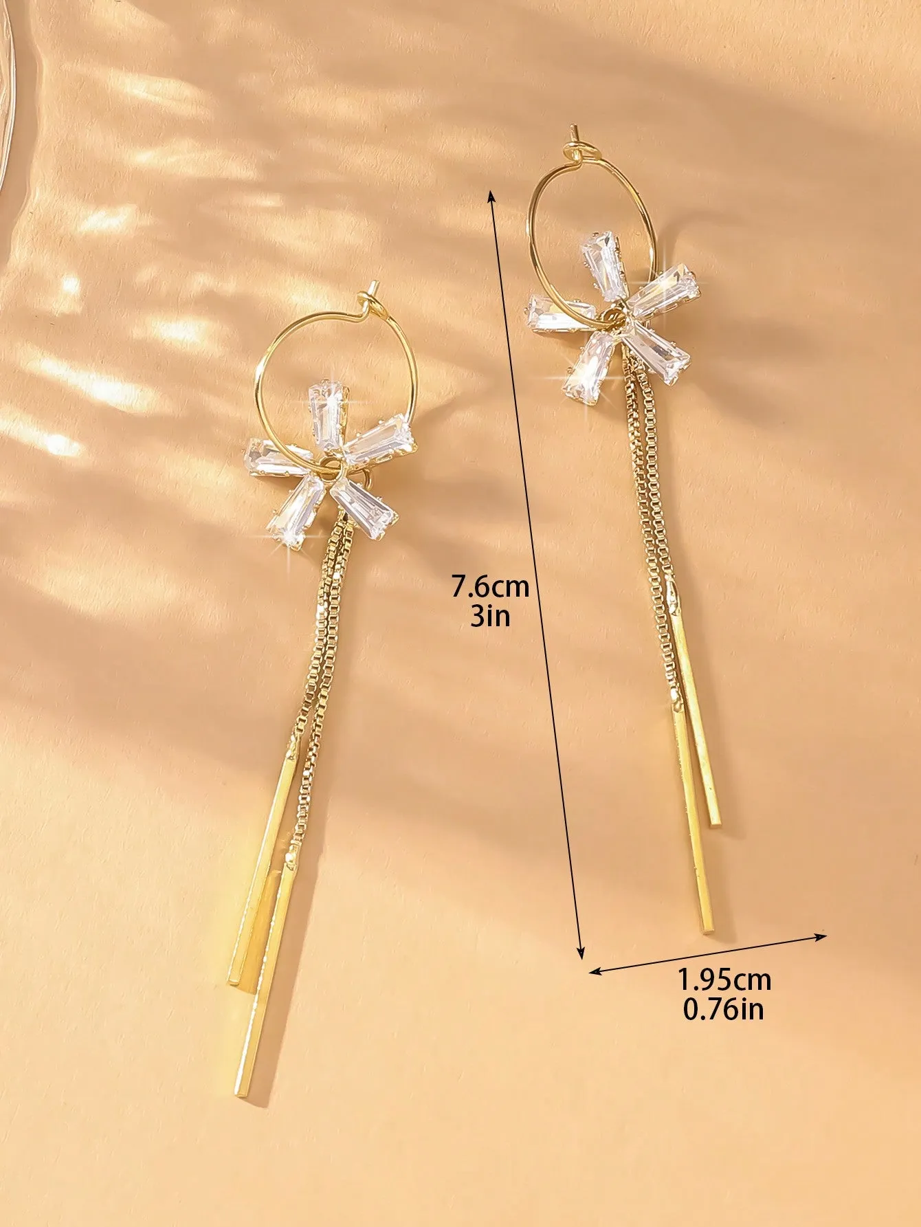 1 Pair European & American Style Diamond Flower Tassel Delicate Elegant Lady Earrings, Suitable For Everyday Wear,Gatherings, Valentine's Day, Dating, Music Festivals, And Decorative Gift