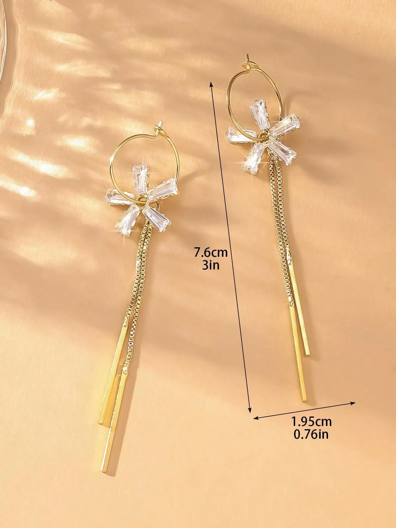 1 Pair European & American Style Diamond Flower Tassel Delicate Elegant Lady Earrings, Suitable For Everyday Wear,Gatherings, Valentine's Day, Dating, Music Festivals, And Decorative Gift