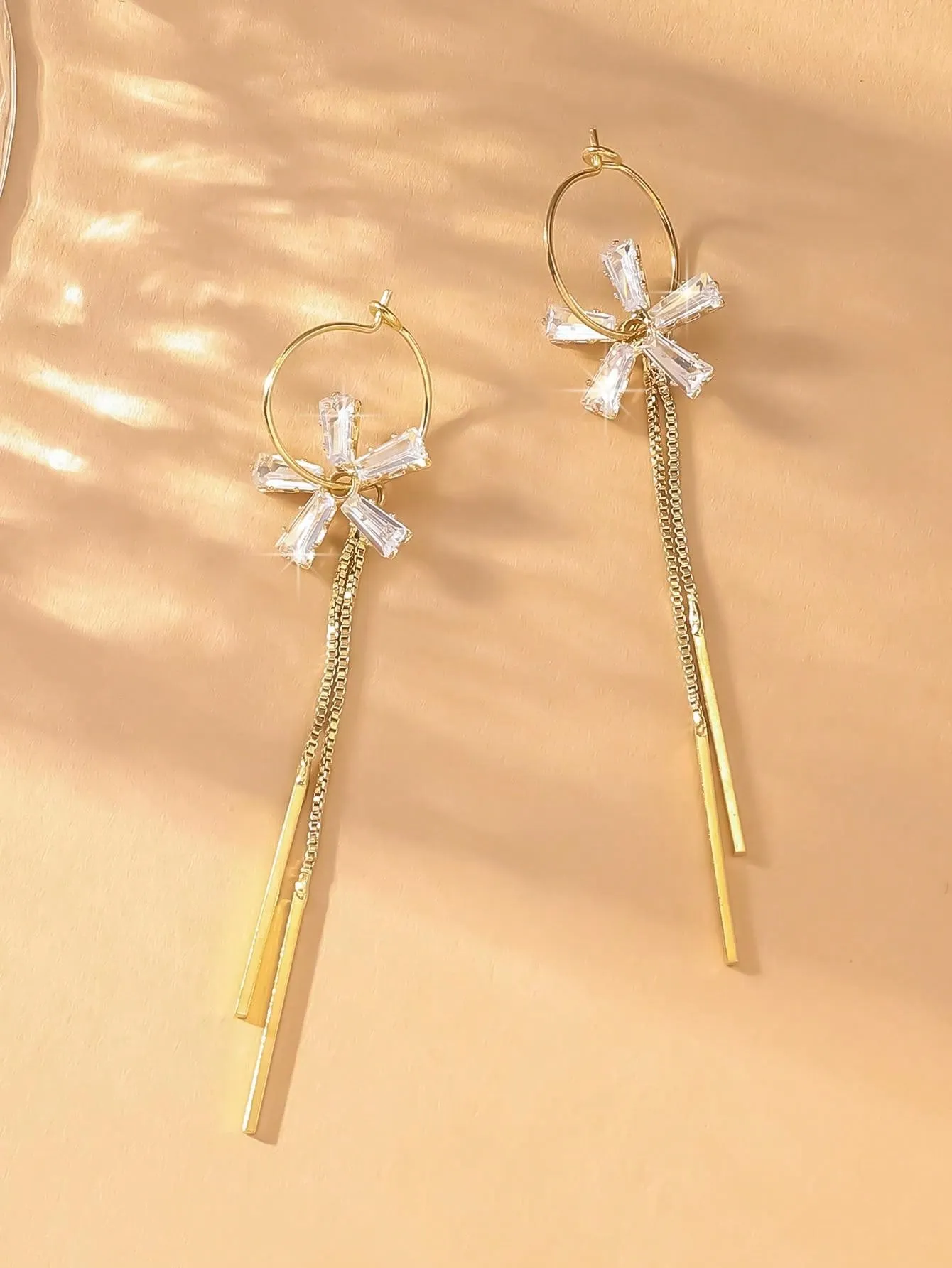 1 Pair European & American Style Diamond Flower Tassel Delicate Elegant Lady Earrings, Suitable For Everyday Wear,Gatherings, Valentine's Day, Dating, Music Festivals, And Decorative Gift