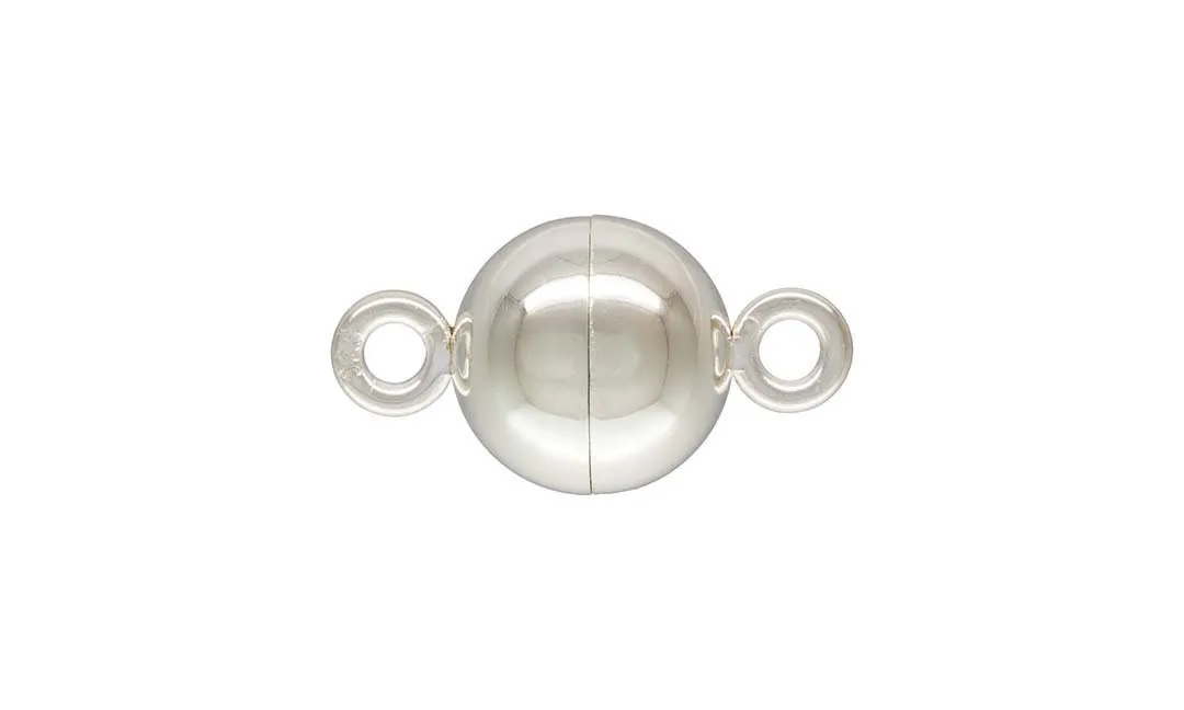 10.0mm Round Magnetic Clasp, Sterling Silver. Made in USA. #5003566BM