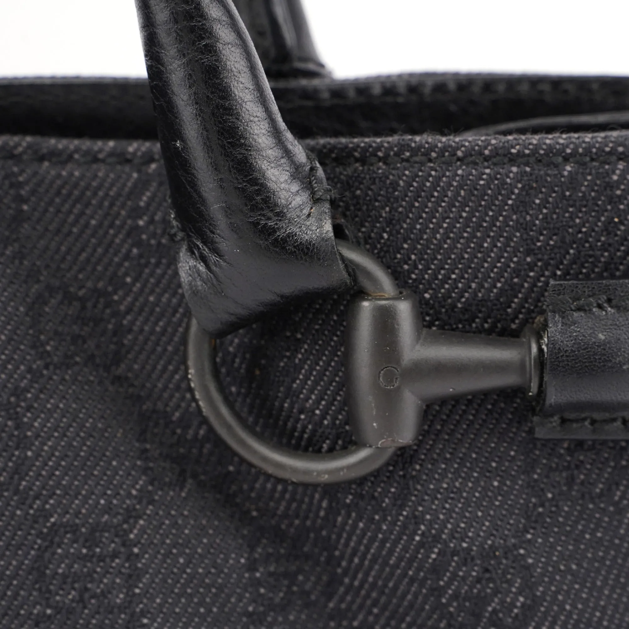 101345 Black GG Horsebit Tote
