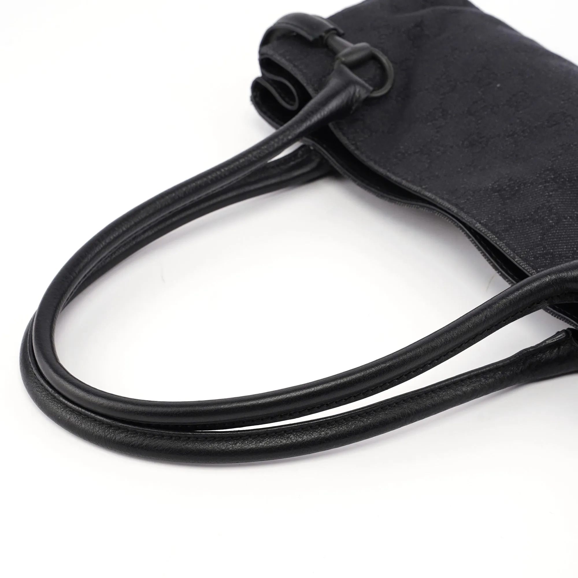 101345 Black GG Horsebit Tote