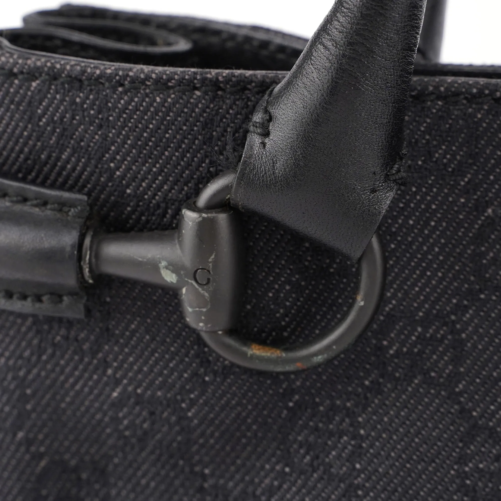 101345 Black GG Horsebit Tote