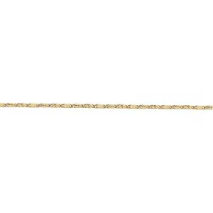 10K Yellow Gold (1.0mm) Star Chain Bracelet 7.5"