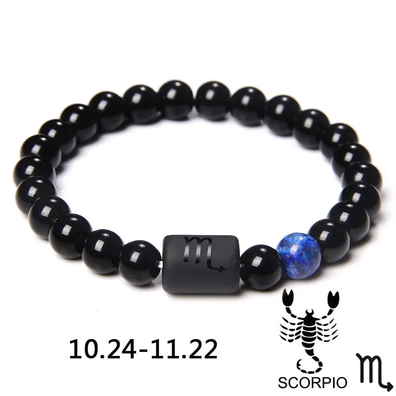 12 Constellation Zodiac Signs Beads Couples Bracelet