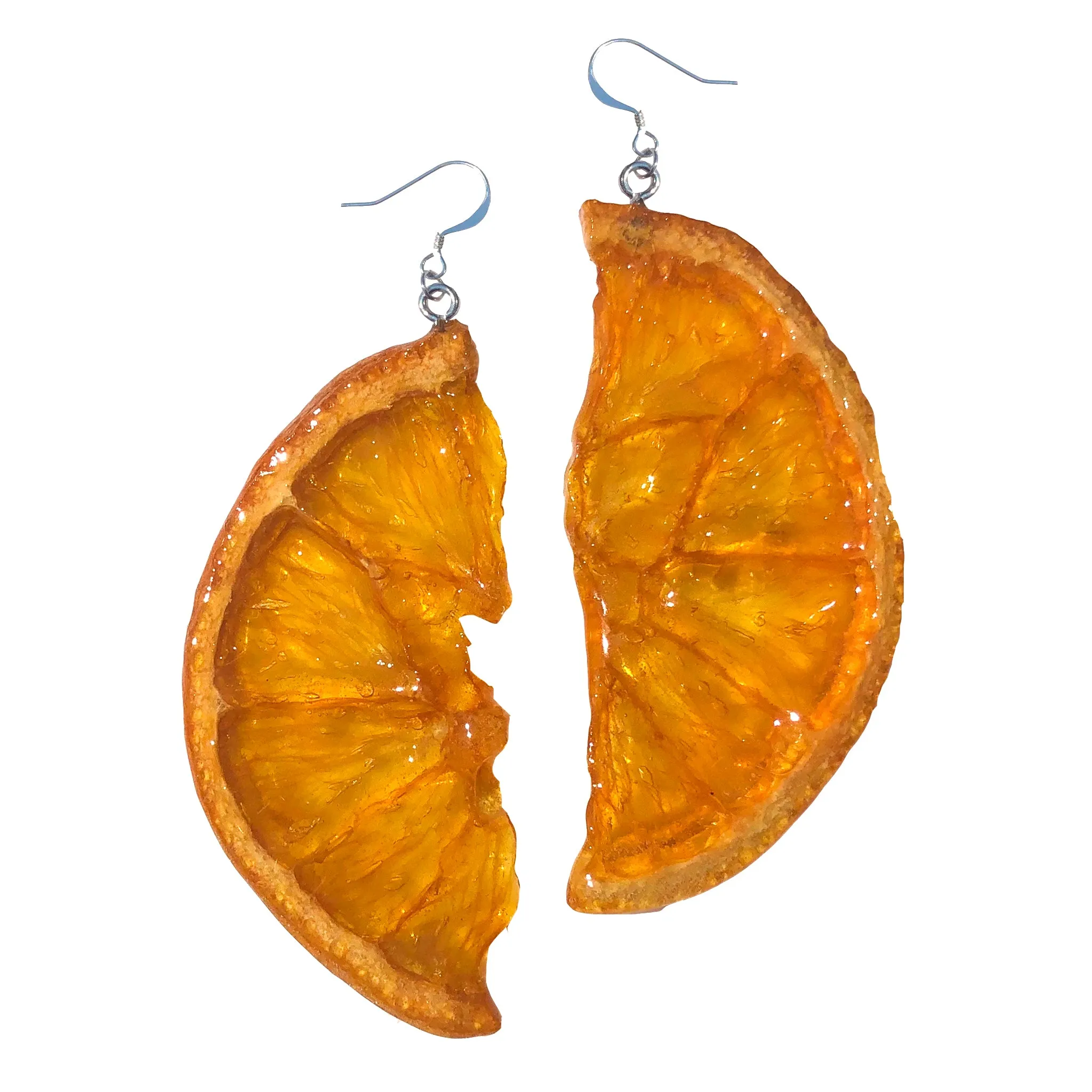1/2 Orange Earrings