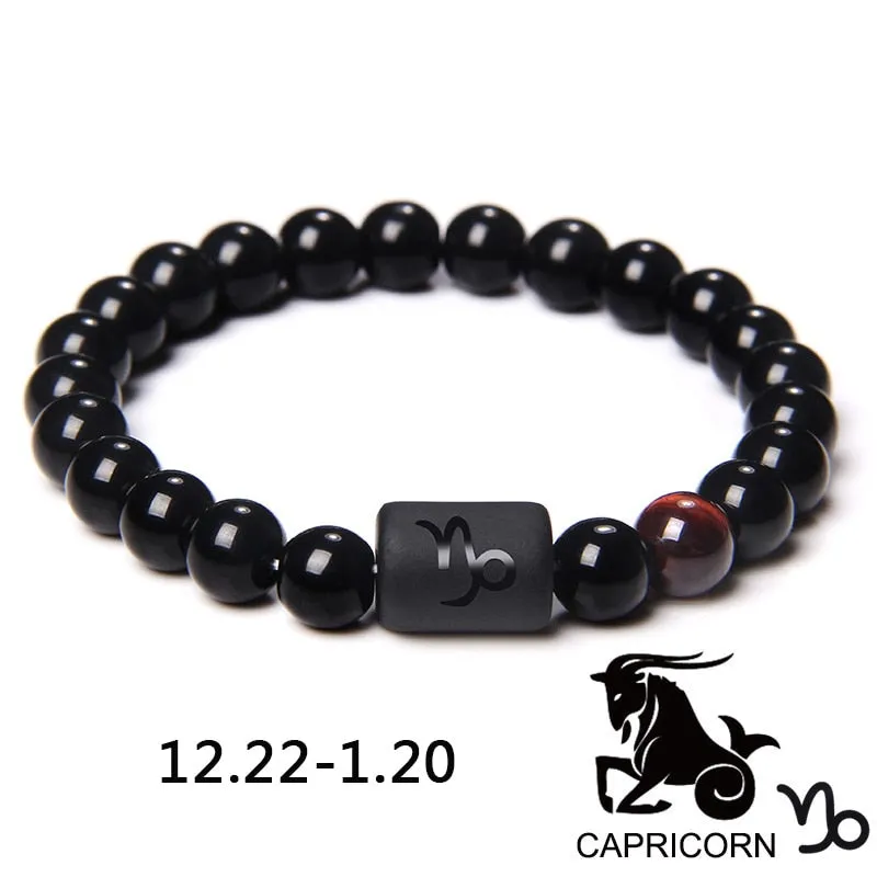 12 Zodiac Signs Couples Bracelet Natural Stone