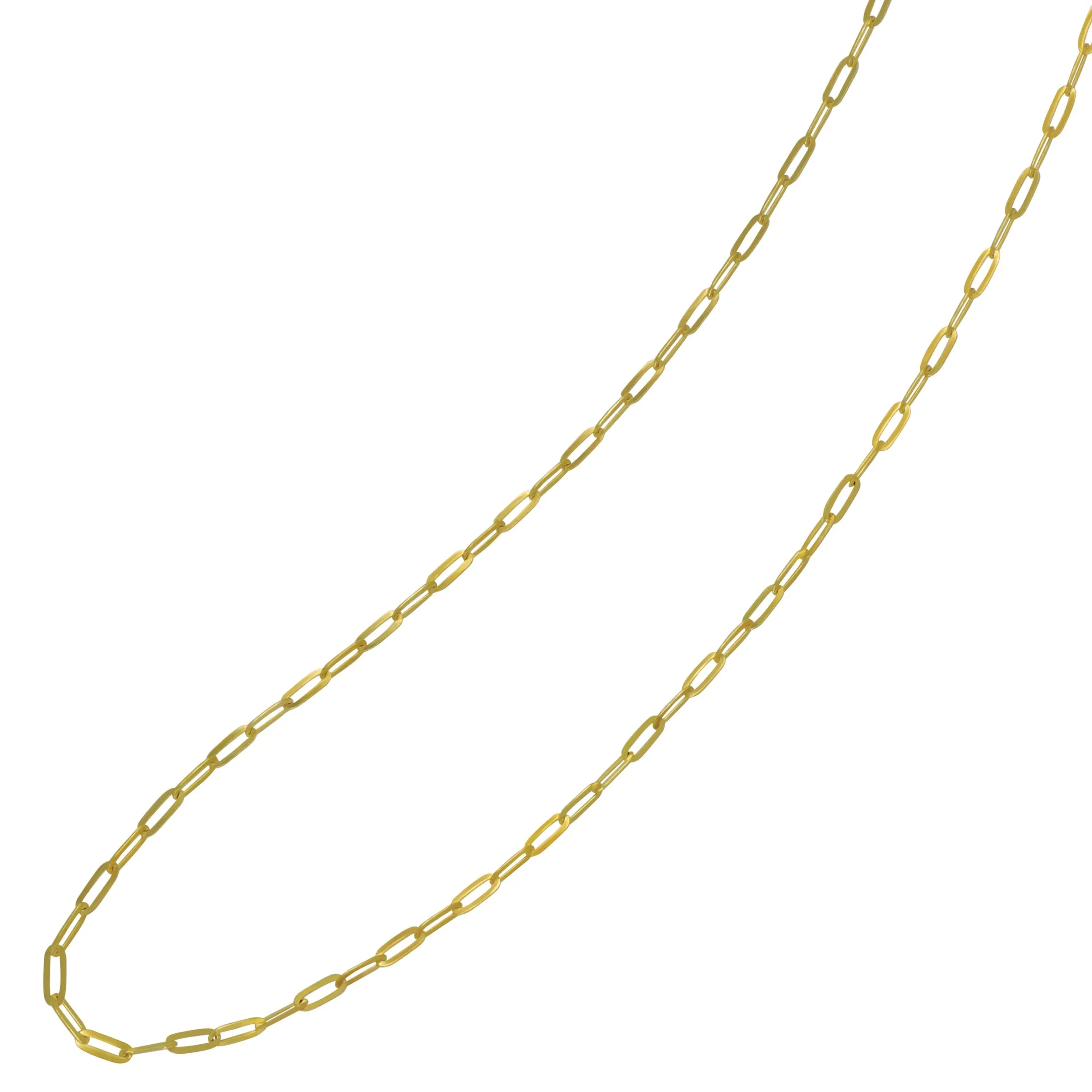 14 Karat Yellow Gold 24" Adjustable 1.2mm Paperclip Chain
