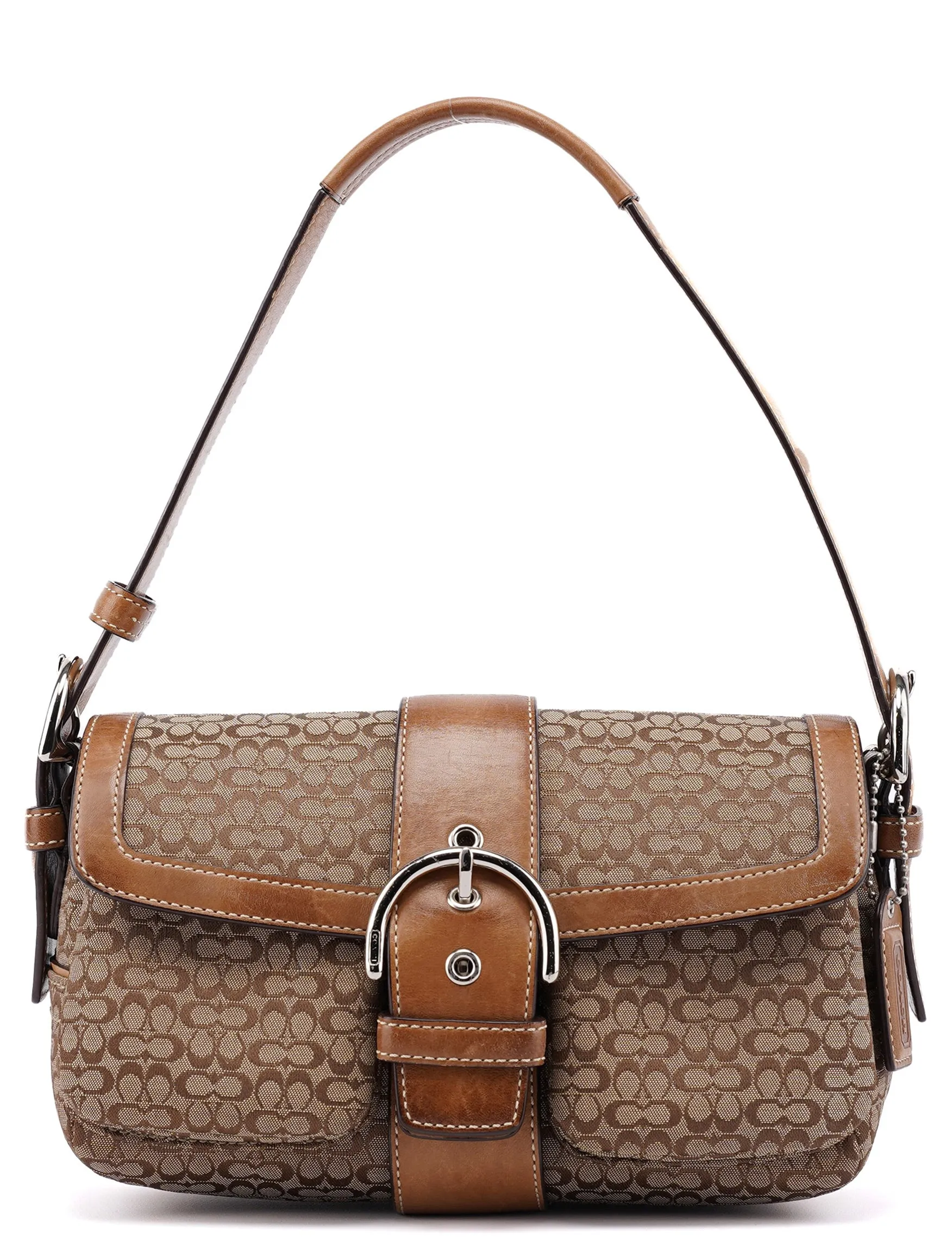 1444 Beige Signature C Soho Shoulder Bag