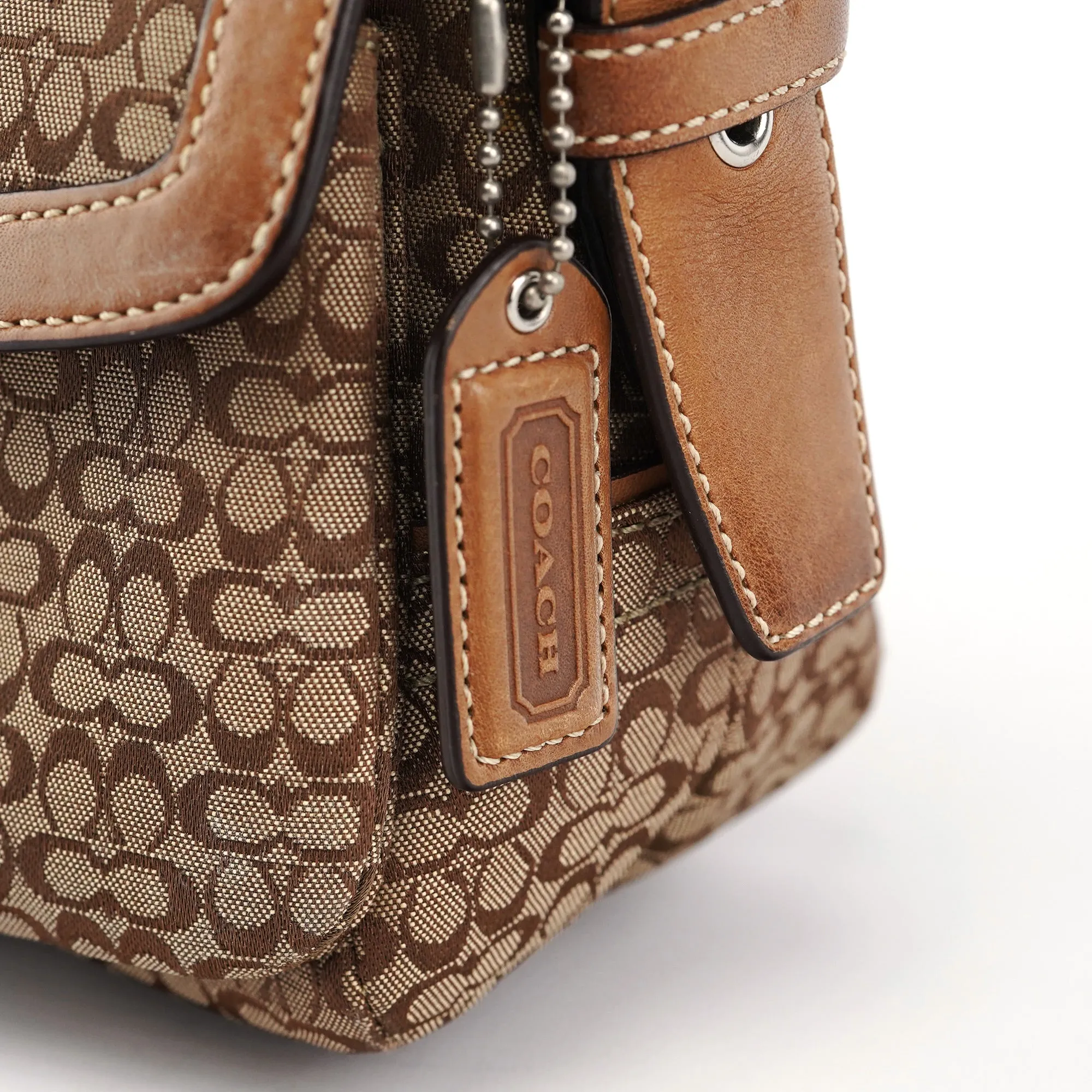 1444 Beige Signature C Soho Shoulder Bag