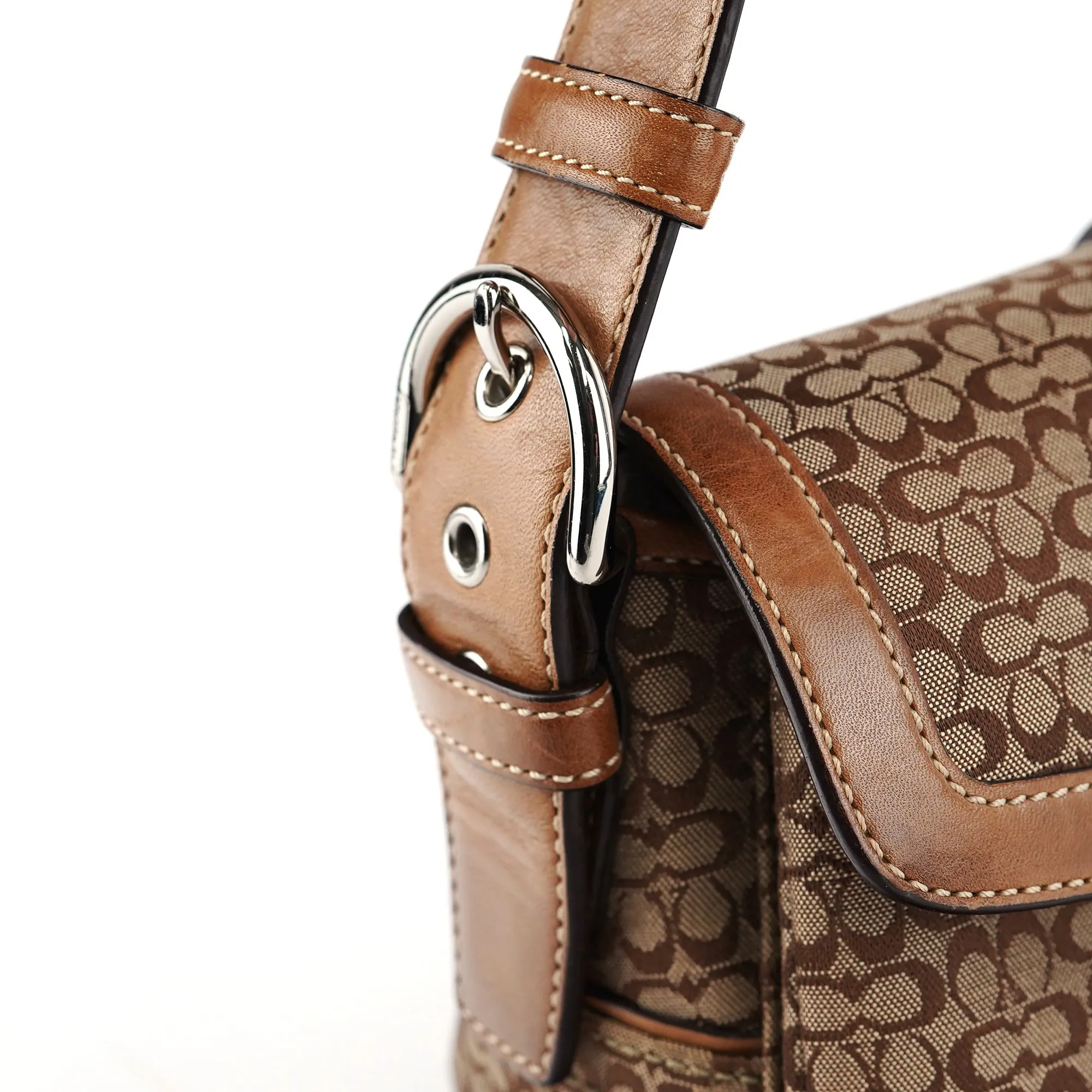 1444 Beige Signature C Soho Shoulder Bag
