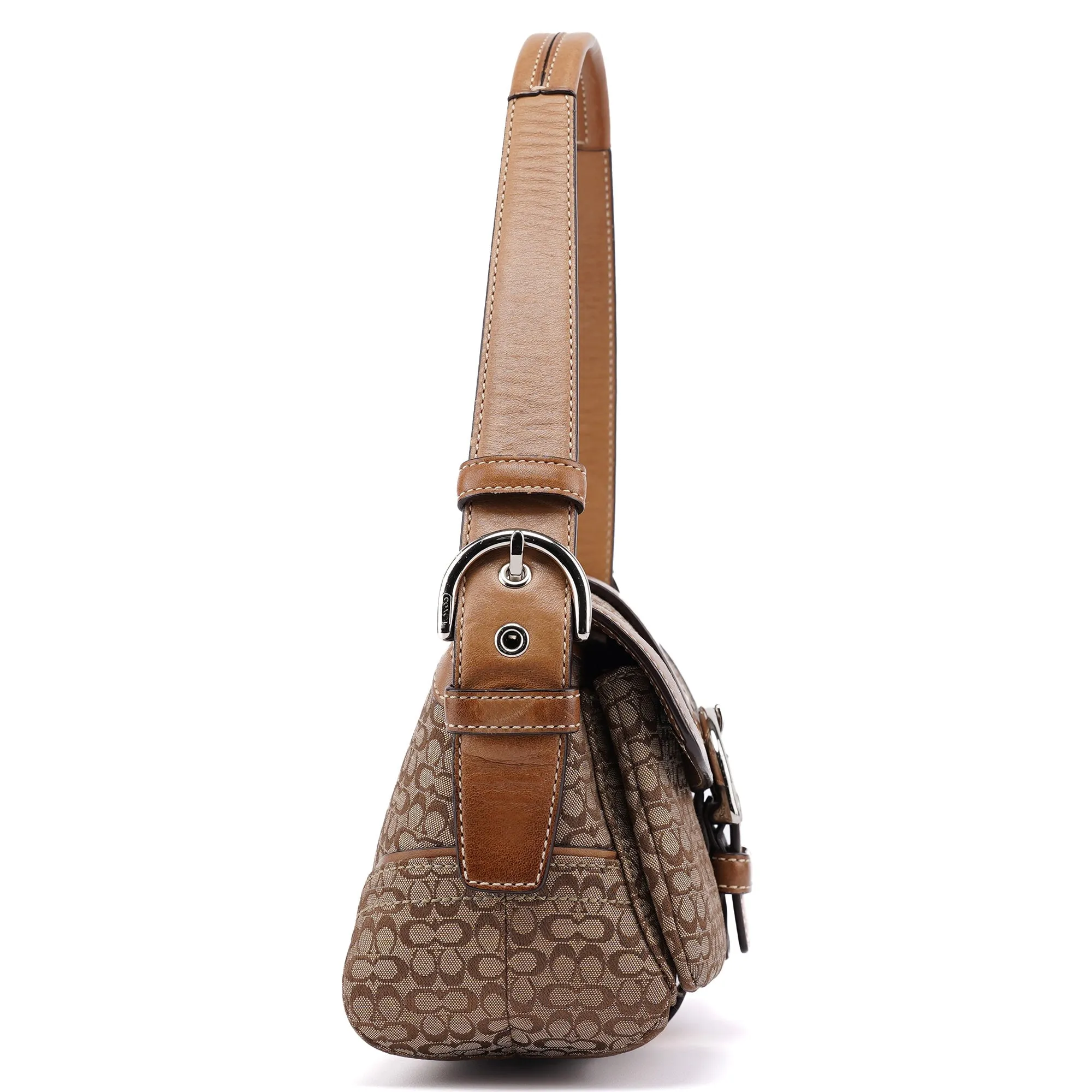 1444 Beige Signature C Soho Shoulder Bag