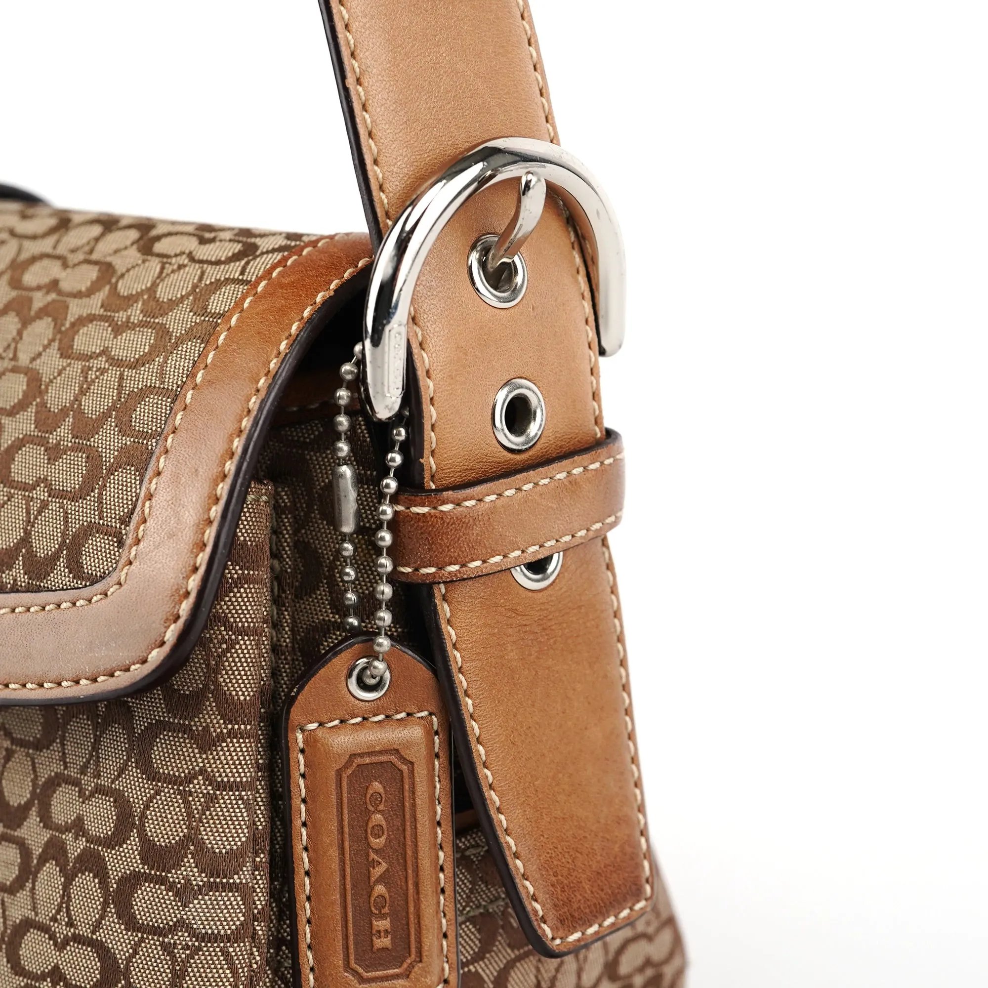 1444 Beige Signature C Soho Shoulder Bag