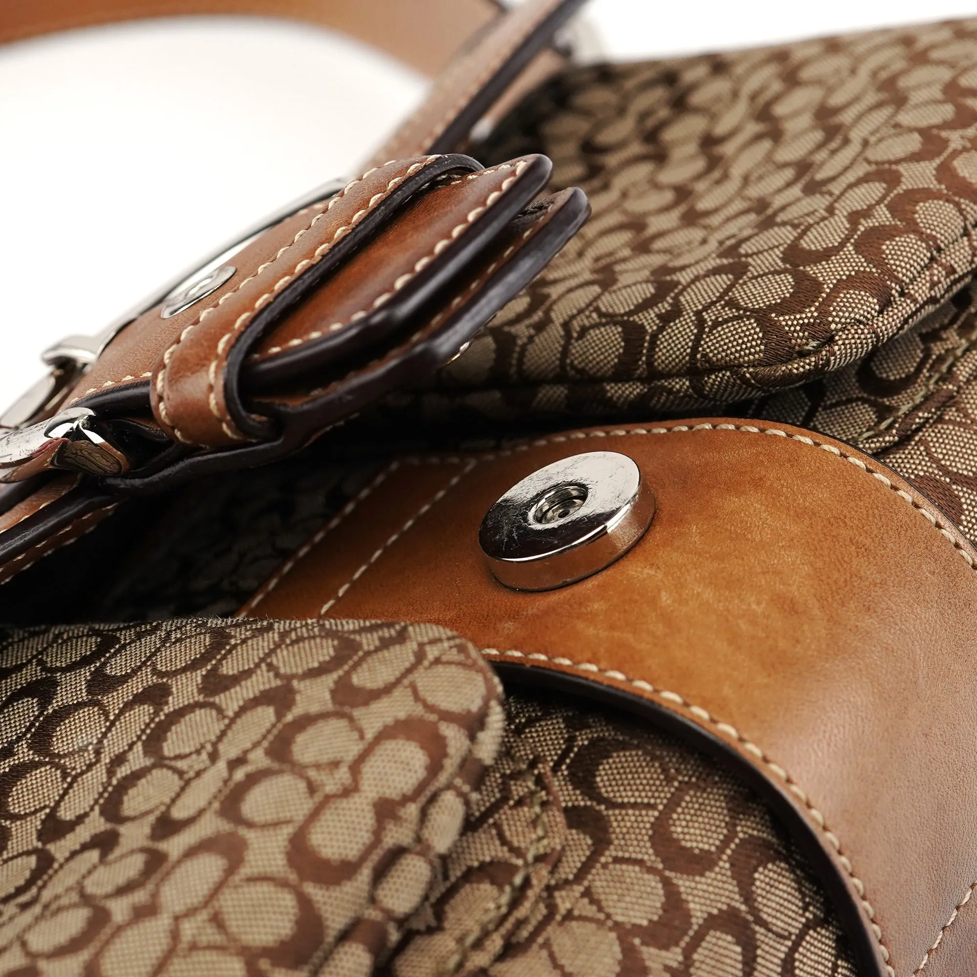 1444 Beige Signature C Soho Shoulder Bag
