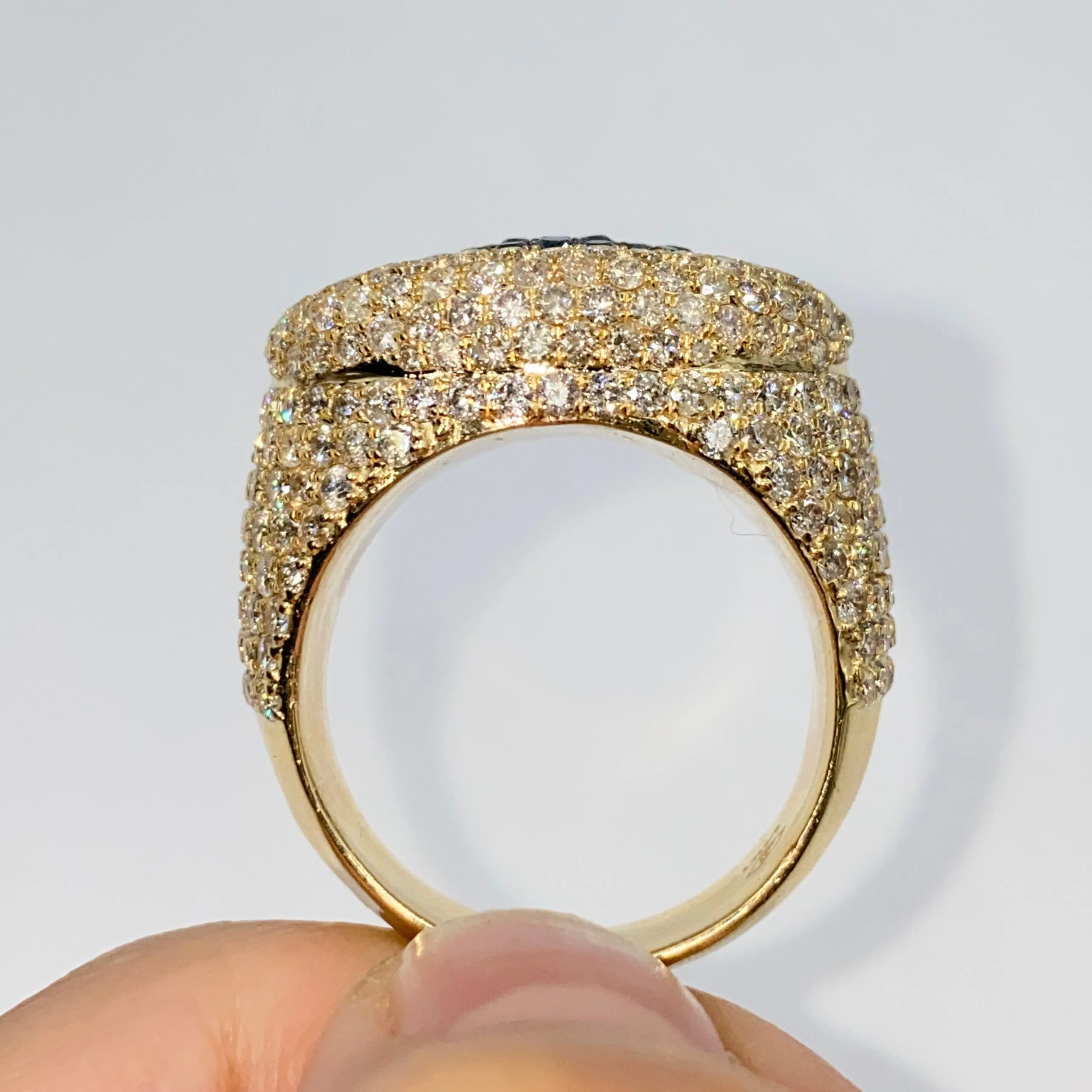 14K Iced Evil Eye Diamond Ring