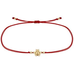 14k Midi Bitty Ladybug Cord Bracelet