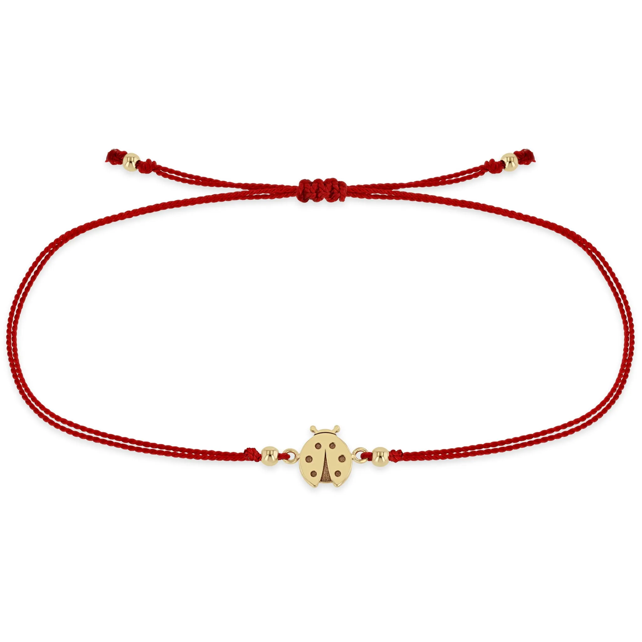 14k Midi Bitty Ladybug Cord Bracelet