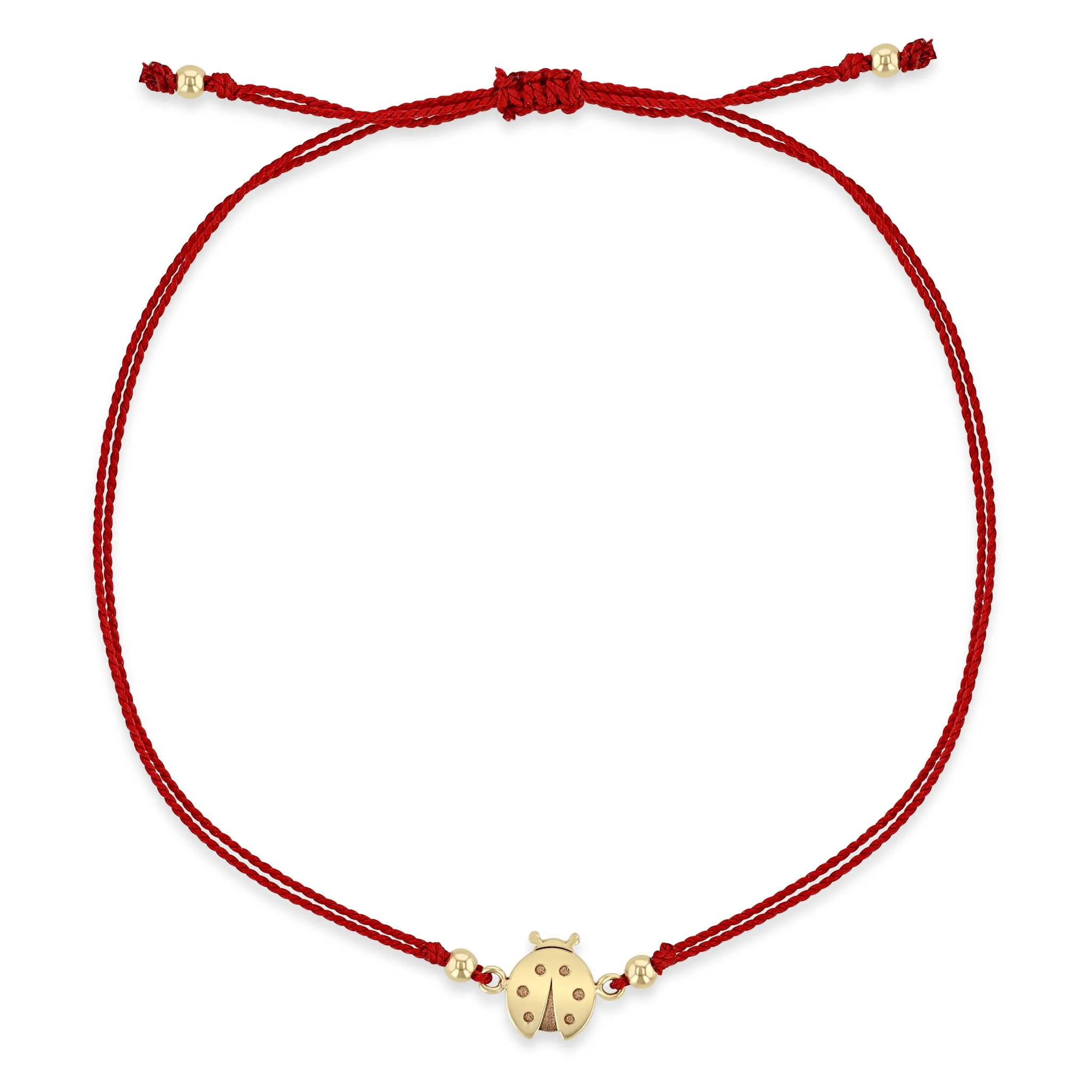 14k Midi Bitty Ladybug Cord Bracelet