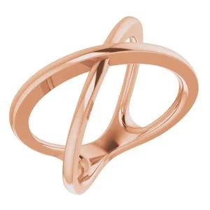 14K Rose Criss-Cross Ring Size 7