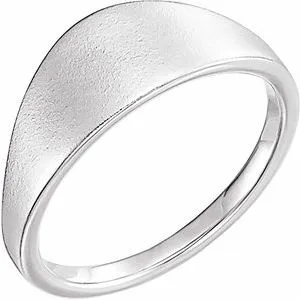 14K White 21x7 mm Geometric Signet Ring