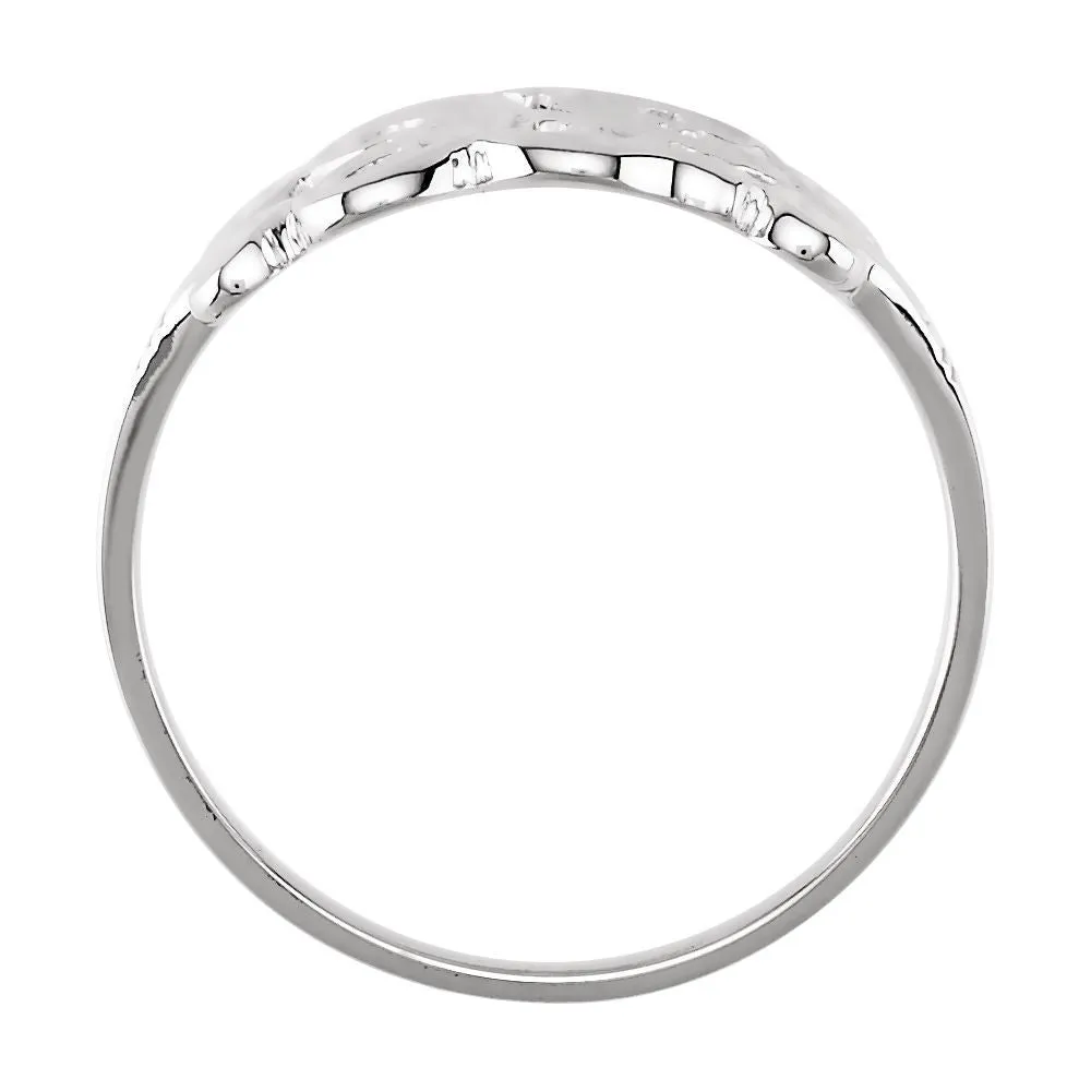 14k White Gold Initial Rings, Size 6