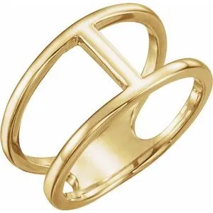 14K Yellow 11.3 mm Negative Space Ring