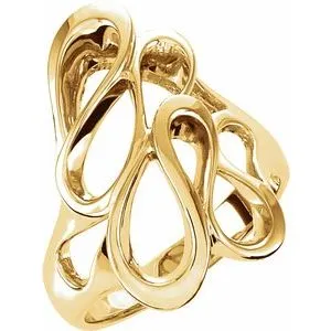 14K Yellow 22 mm Freeform Ring
