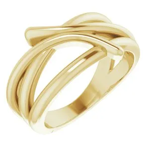 14K Yellow Bypass Freeform Ring
