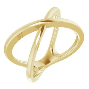14K Yellow Criss-Cross Ring Size 7