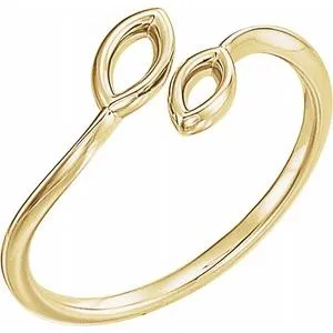 14K Yellow Double Marquise Shape Ring