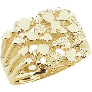 14K Yellow Men's Nugget Ring