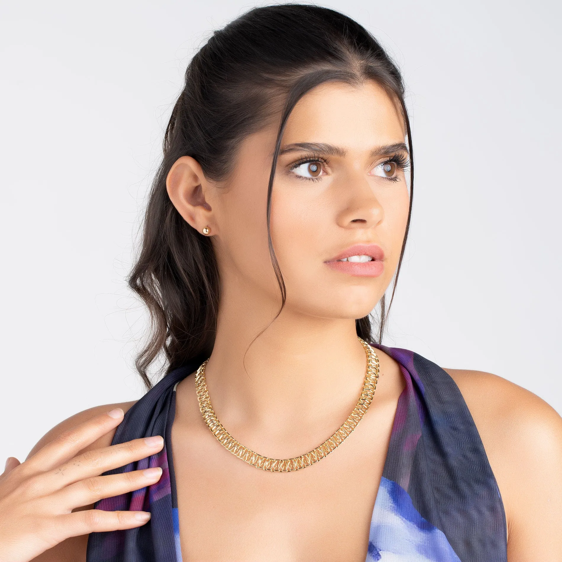 18K Gold Plated Mesh Necklace