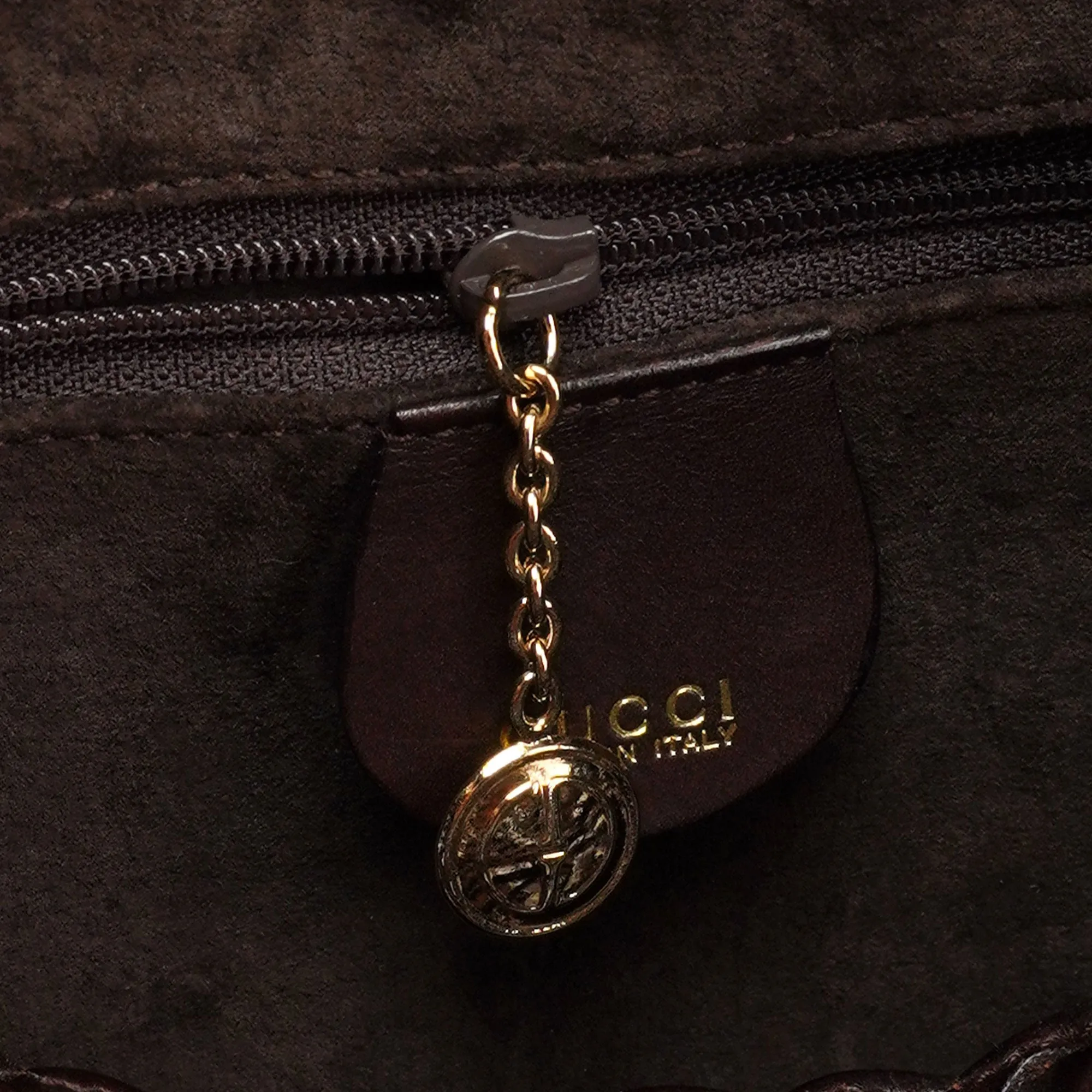 1996 Brown Woven Bamboo 2-Way Shoulder Bag