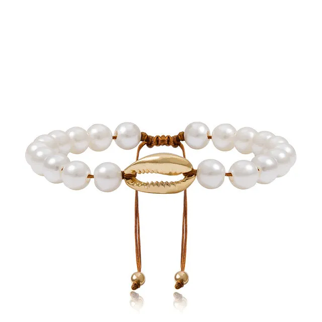 1pc shell Bracelet femme Adjustable boho Macrame friendship bracelet Real Seashell Bracelet Mothers Day Jewelry 8903
