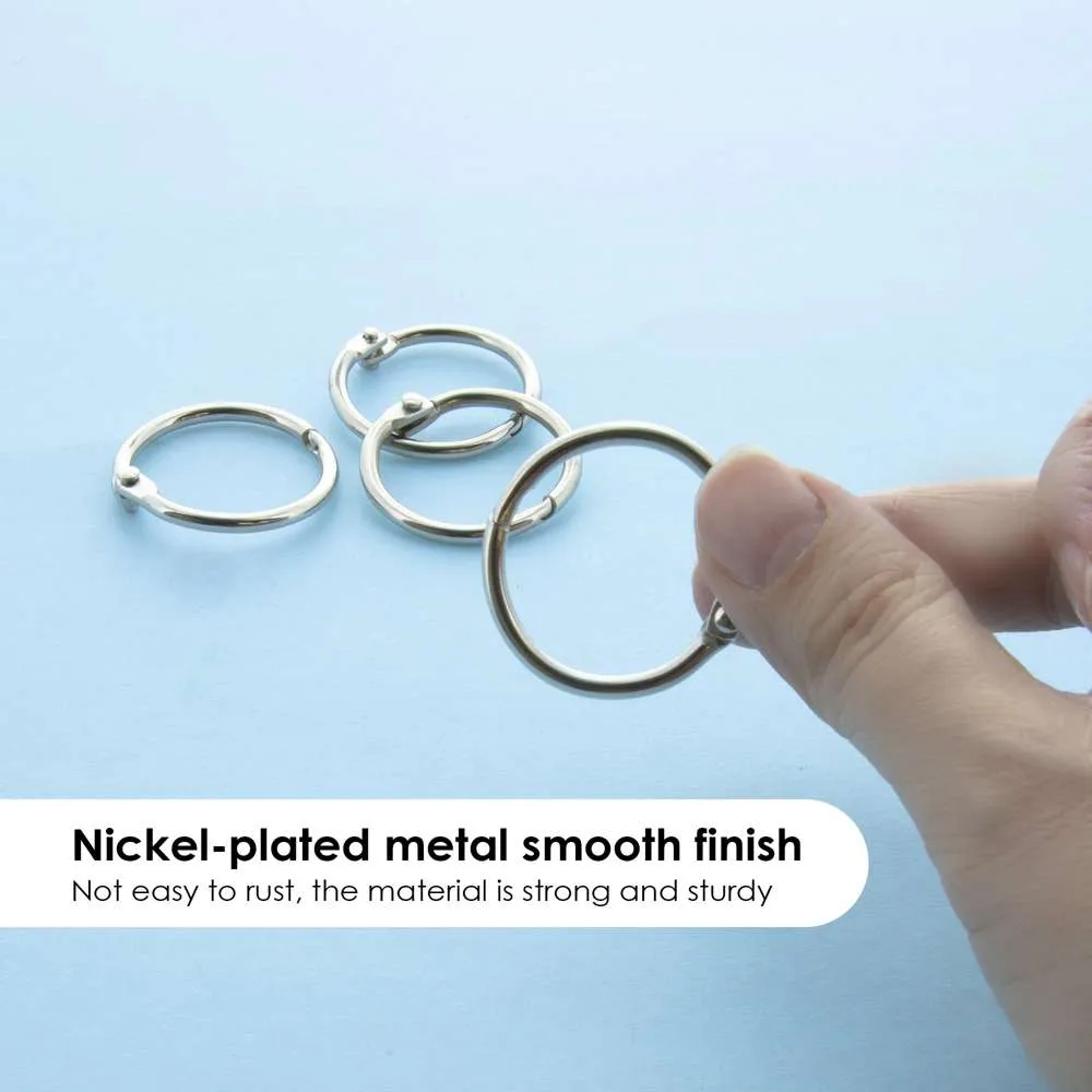 1" Metal Book Rings (12/Pack)