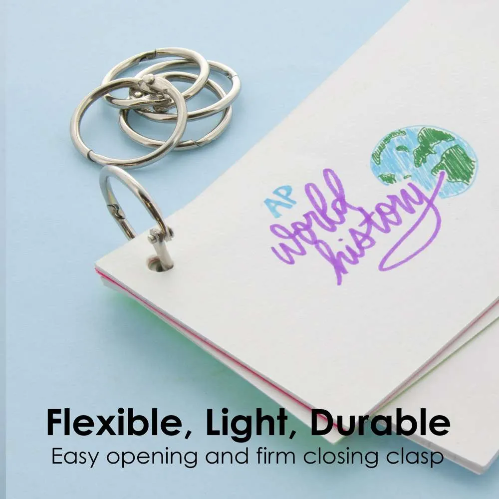 1" Metal Book Rings (12/Pack)