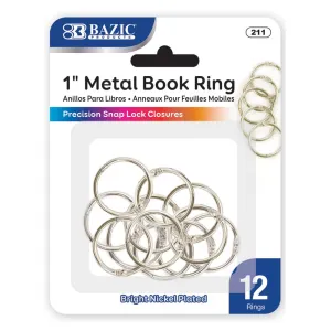 1" Metal Book Rings (12/Pack)