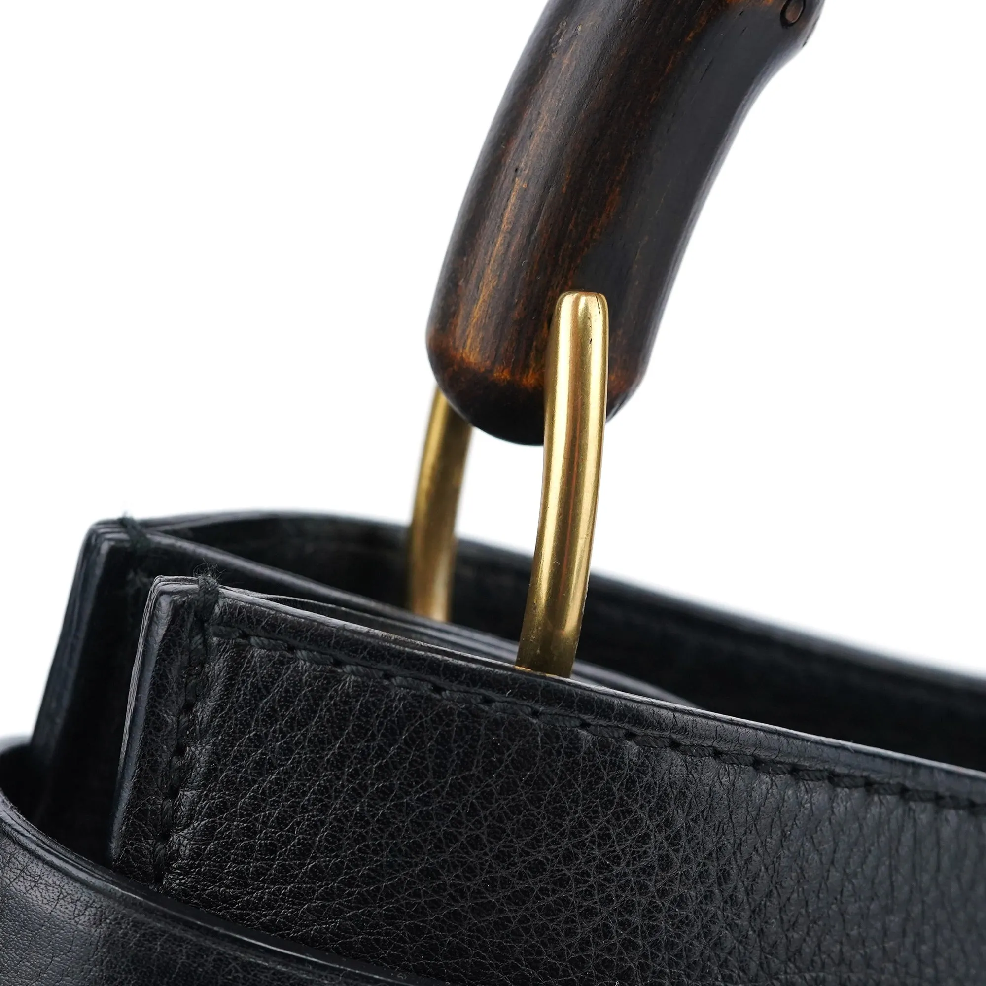 2003 Black Calfskin Bamboo Shoulder Bag