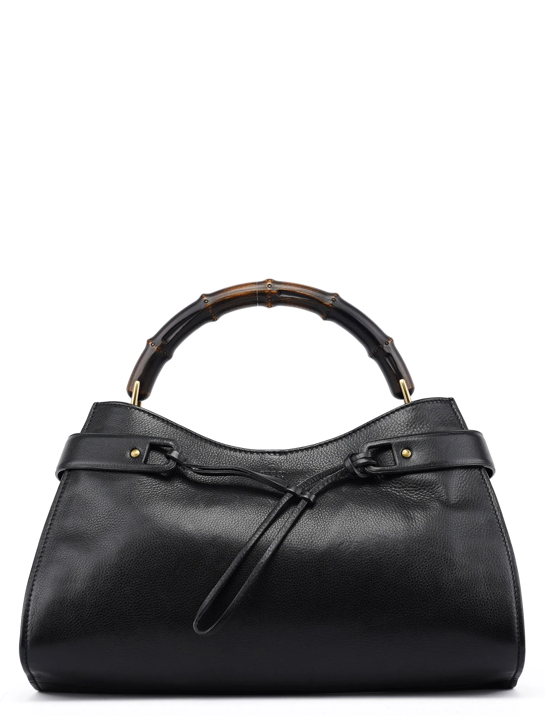2003 Black Calfskin Bamboo Shoulder Bag