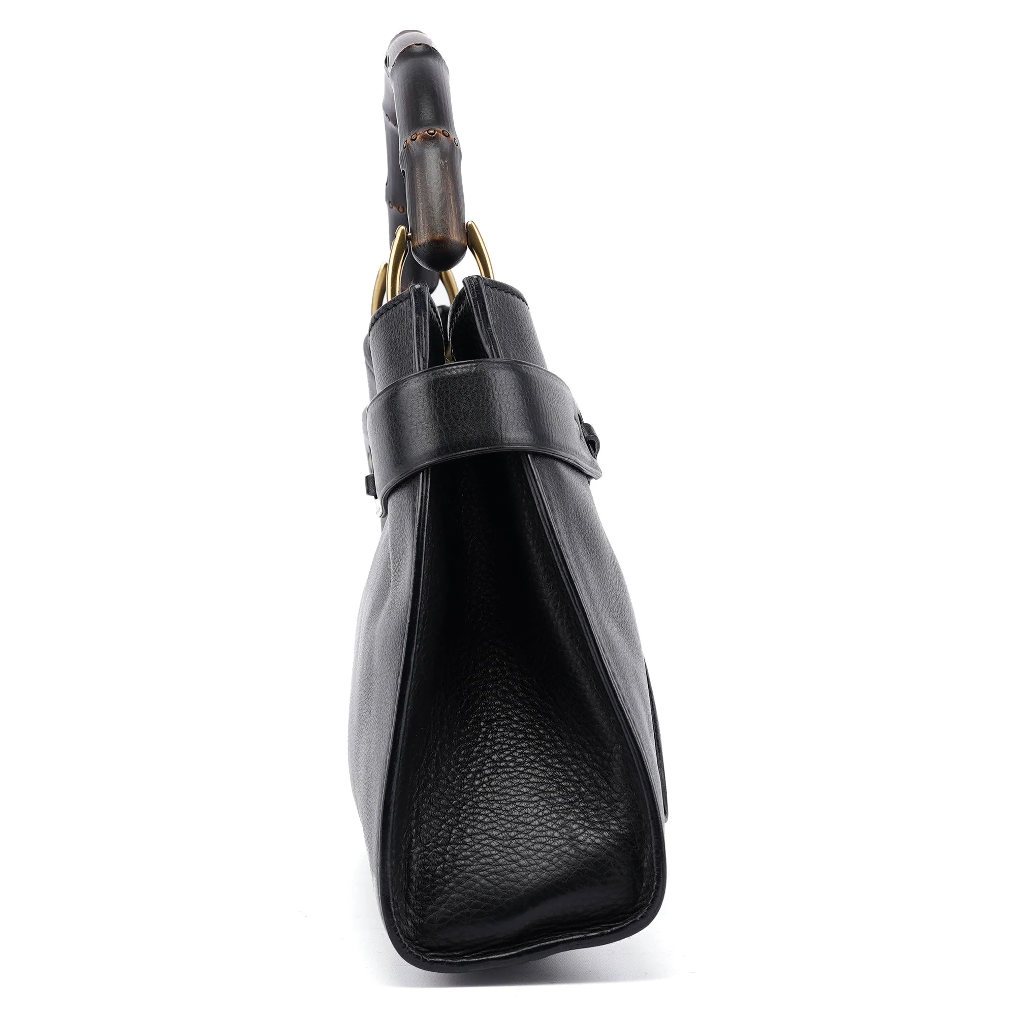 2003 Black Calfskin Bamboo Shoulder Bag