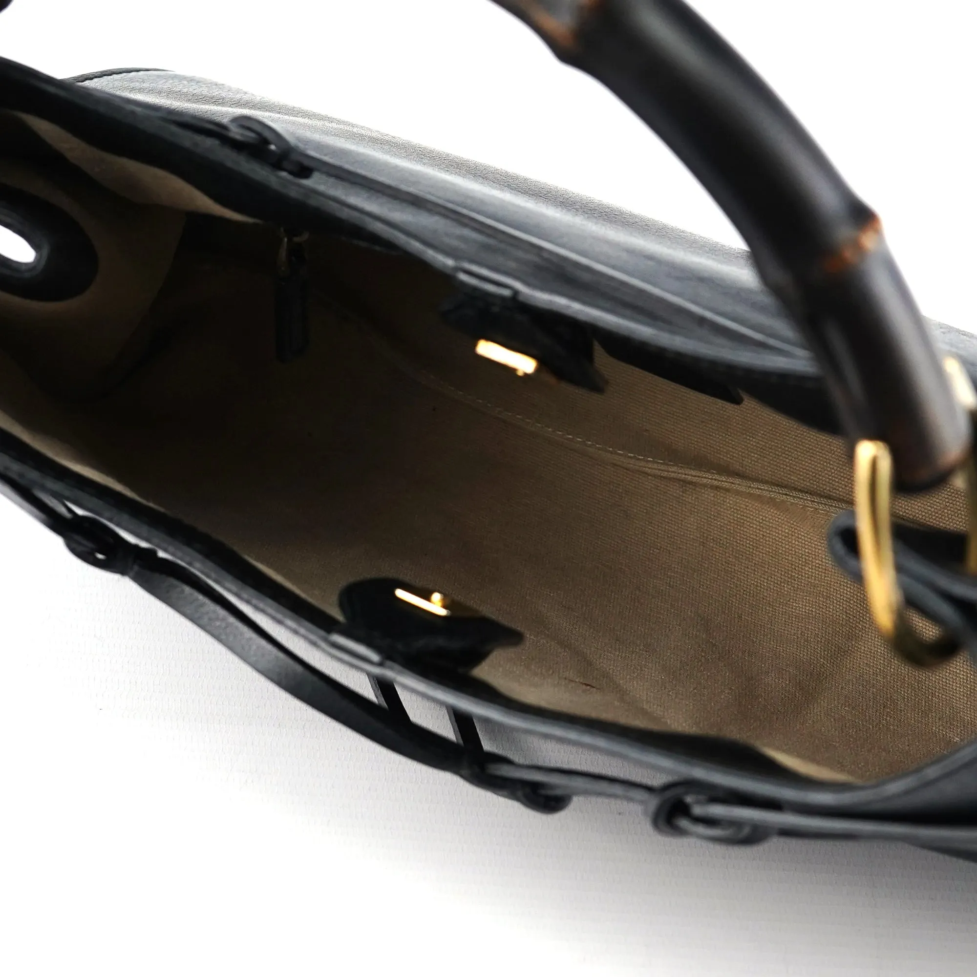 2003 Black Calfskin Bamboo Shoulder Bag
