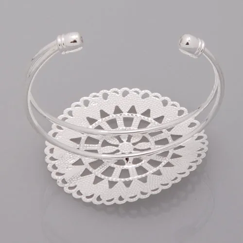 2013-2014 New Arrival Adjustable Copper Bracelet with 55mm round Faceplate,ISilver,Lead Free And Nickel Free,Sold 10PCS Per Lot