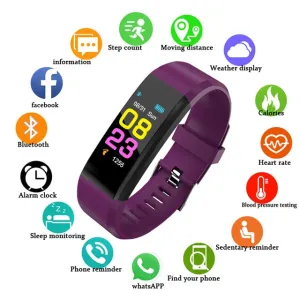 2019 NEW Schnoah ID115 Pedometer Smart Uhr Zeit Datum Display Armbanduhr Schritt  Montre Bluetooth Verbindung Uhr pk Fitbits