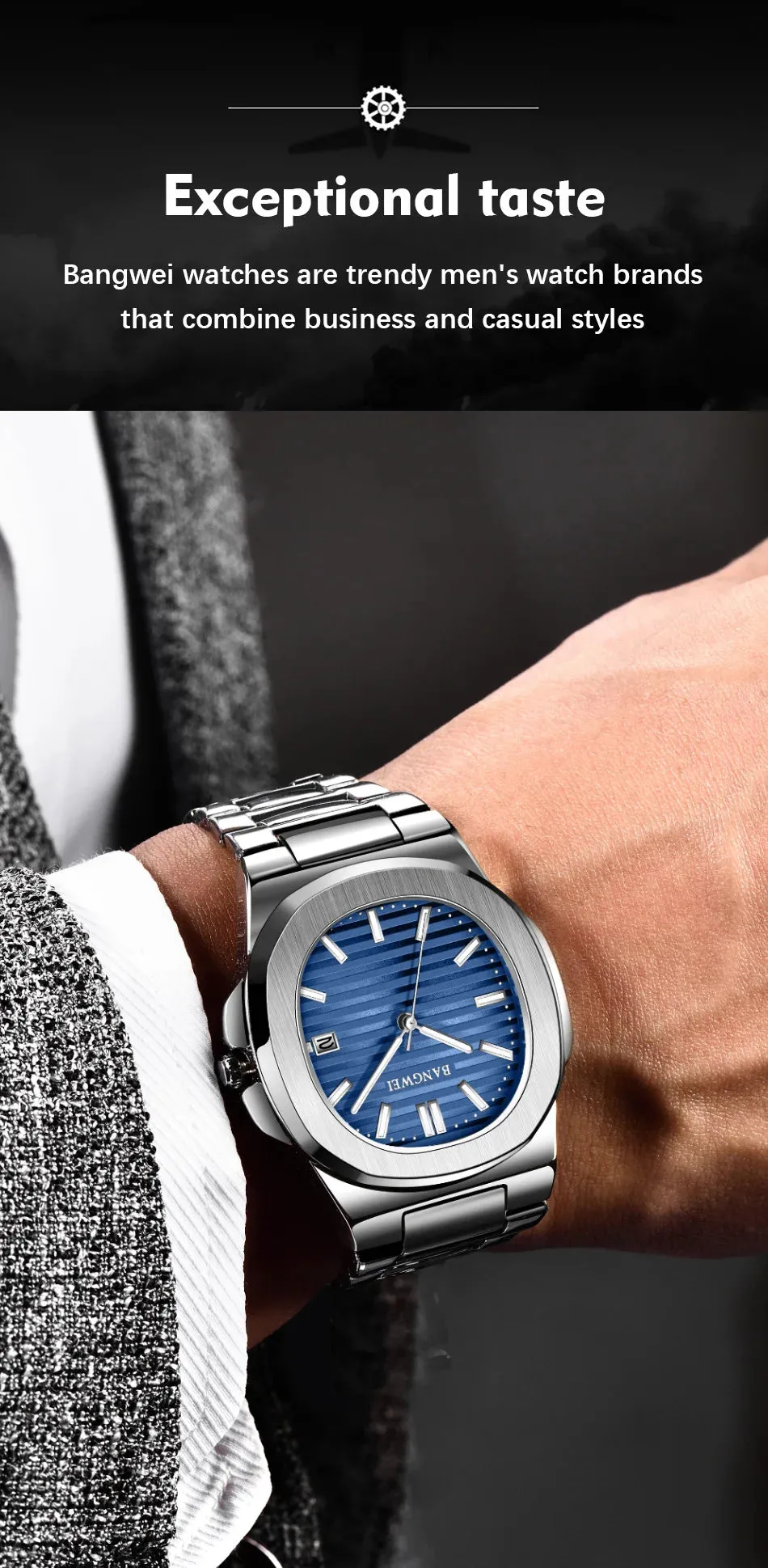 2024 New Luxury Men Quartz Watches 30M Waterproof Automatic Date Watch Man Stainless Steel Sport Chronograph Watch for Men Clock
